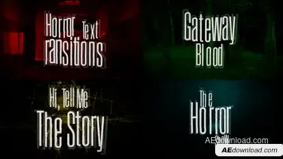 Horror Text Transitions Elements template preview