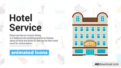 Hotel Services Icons Elements template preview