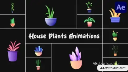 House Plants Animations for After Effects Openers template preview