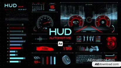 HUD Automotive for After Effects Infographics template preview
