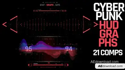 HUD Cyberpunk Graphs Elements template preview