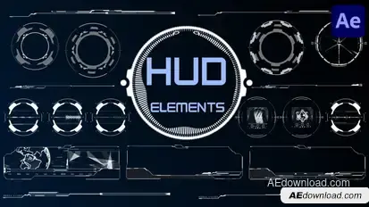 HUD Elements for After Effects Elements template preview