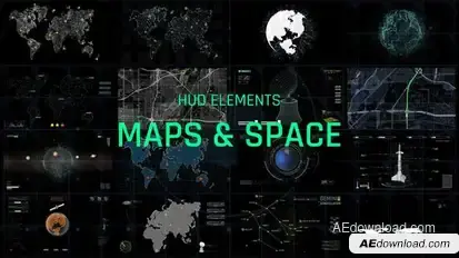 HUD Elements Maps And Space Elements template preview