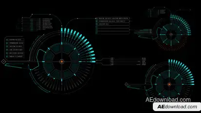 HUD Info Gadgets 01 Infographics template preview