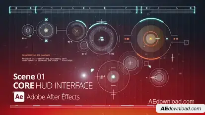 HUD Interface Core 01 Ae Infographics template preview