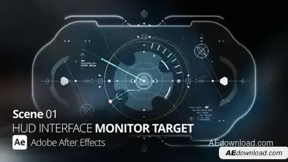 HUD Interface Monitor Target 01 Ae Infographics template preview