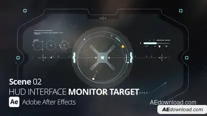 HUD Interface Monitor Target 02 Ae Infographics template preview