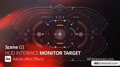 HUD Interface Monitor Target 03 Ae Infographics template preview