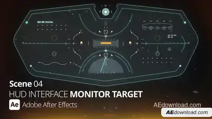 HUD Interface Monitor Target 04 Ae Infographics template preview