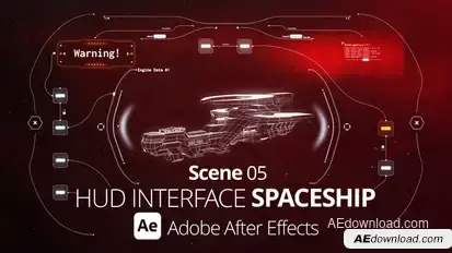 HUD Interface Spaceship 05 Ae Infographics template preview