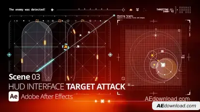 HUD Interface Target Attack Ae 03 Infographics template preview