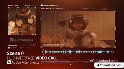 HUD Interface Video Call 01 Ae Infographics template preview