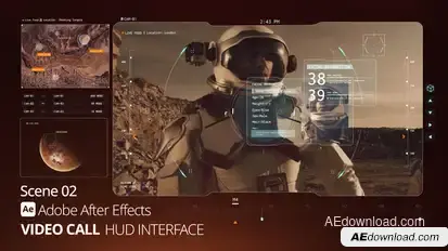 HUD Interface Video Call 02 Ae Infographics template preview