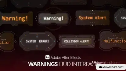 HUD Interface Warnings Ae Infographics template preview