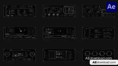 Hud Large Screens for After Effects Elements template preview