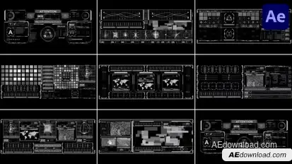 Hud Large Screens for After Effects Elements template preview