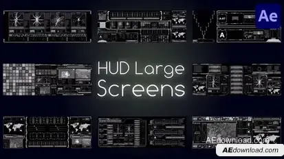 HUD Large Screens for After Effects Elements template preview