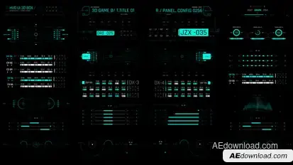HUD Screen Gadgets 5 Elements template preview
