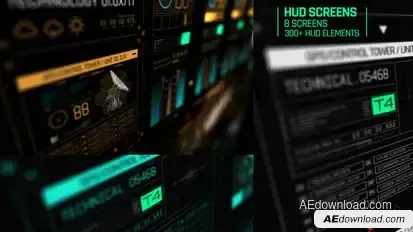 HUD Screens Video Displays template preview