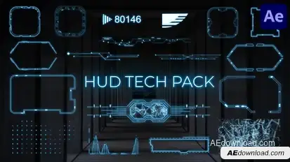 HUD Tech Pack for After Effects Elements template preview