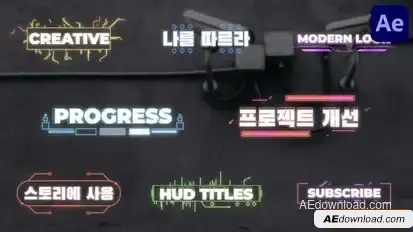 Hud Titles for After Effects Openers template preview