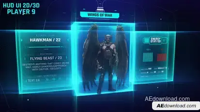 HUD UI 2d/3d Player 9 Elements template preview