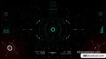 HUD UI Game Controller Screen 4 Elements template preview