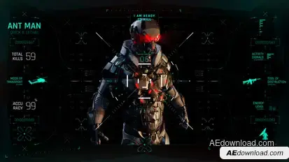 HUD UI Game Warrior Screen 02 Elements template preview