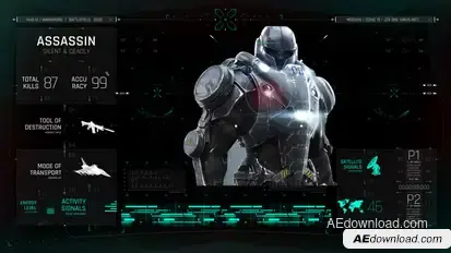 HUD UI Game Warrior Screen 03 Elements template preview