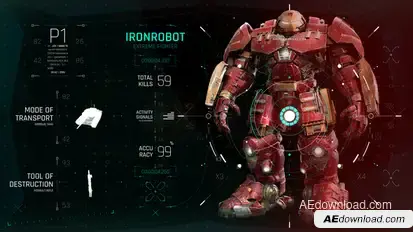 HUD UI Game Warrior Screen 04 Elements template preview