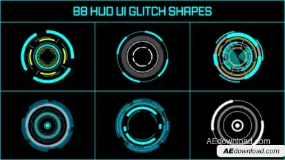 HUD UI Glitch Shapes Elements template preview
