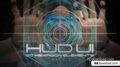 Hud UI Hexagon Elements - Pack 3 Elements template preview