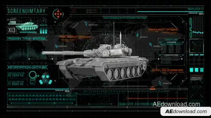 HUD700 Screen Military Tank Elements template preview