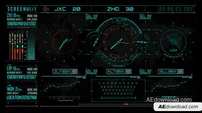 HUD700 UI Screen Gadget 2 Elements template preview