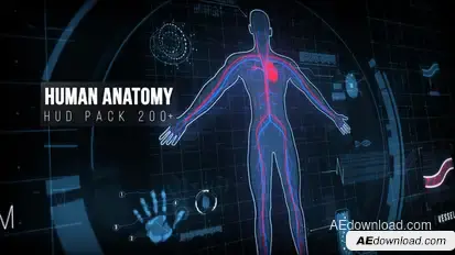 Human Anatomy HUD Pack 200+ Elements template preview