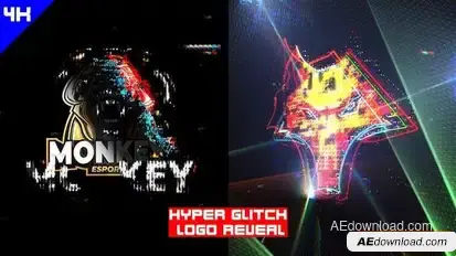 Hyper Glitch Logo Reveal Logo Stings template preview