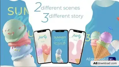 Ice Cream Summer Party Openers template preview