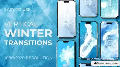 Ice Frost Snowflakes Christmas Vertical Transitions Elements template preview
