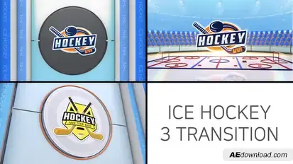 Ice Hockey Logo Transition Elements template preview