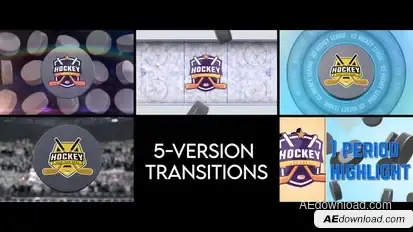 Ice Hockey Transitions - 5 Versions Elements template preview