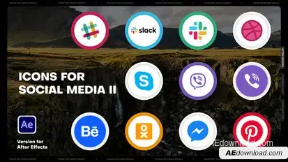 Icons for Social Media II Elements template preview