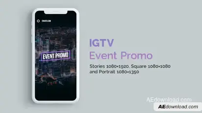 IGTV — Stylish Event Promo | Vertical and Square Openers template preview