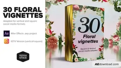 In Full Bloom - Floral Vignettes Titles template preview