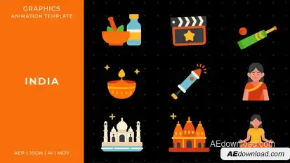 India graphic animation template | After Effects Elements template preview