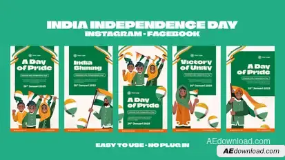 India Independence Day Instagram Stories Openers template preview