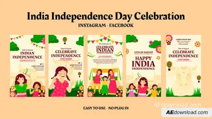 India Independence Day Instagram Stories Openers template preview