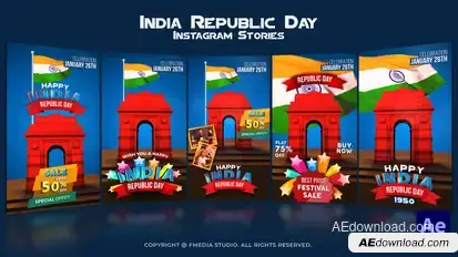 India Republic Day Instagram Stories Openers template preview