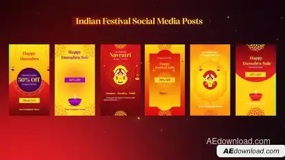Indian Festival Social Media Posts Product Promo template preview
