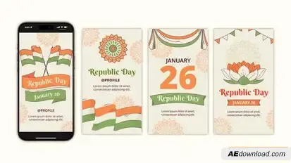Videohive Indian Republic Day Instagram Stories Openers template preview