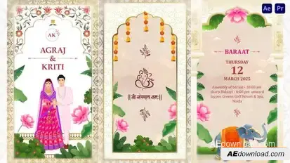 Videohive Indian Traditional Wedding Invitation Video Displays template preview